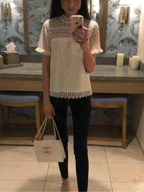 Zara eyelet lace blouse - XS